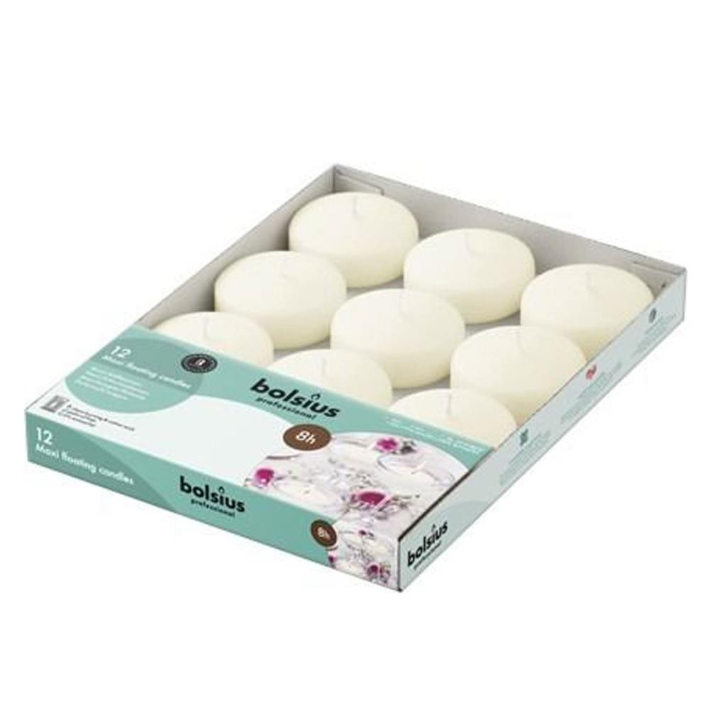 Bolsius Ivory Maxi Floating Candles (Pack of 12) £20.24